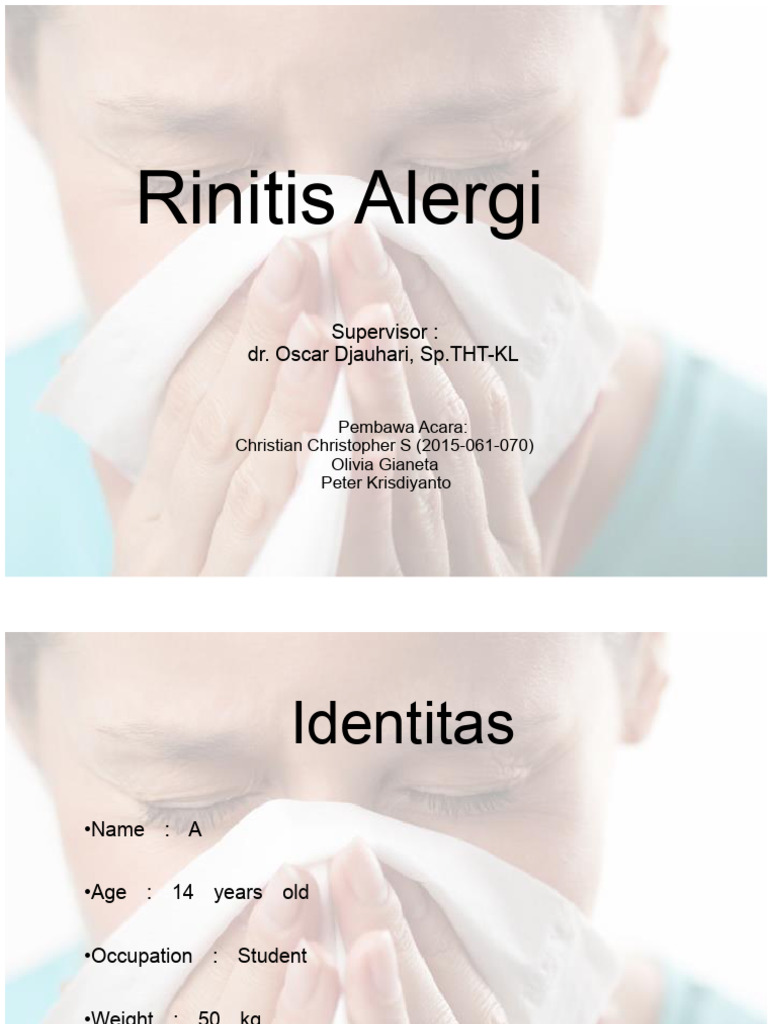 Rinitis Alergi: Gejala dan Diagnosis | PDF