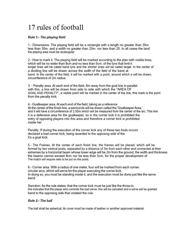 17 Essential Football Rules Explained | PDF | Association Football ...