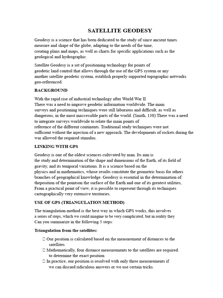 Understanding Satellite Geodesy Basics | PDF | Latitude | Geodesy