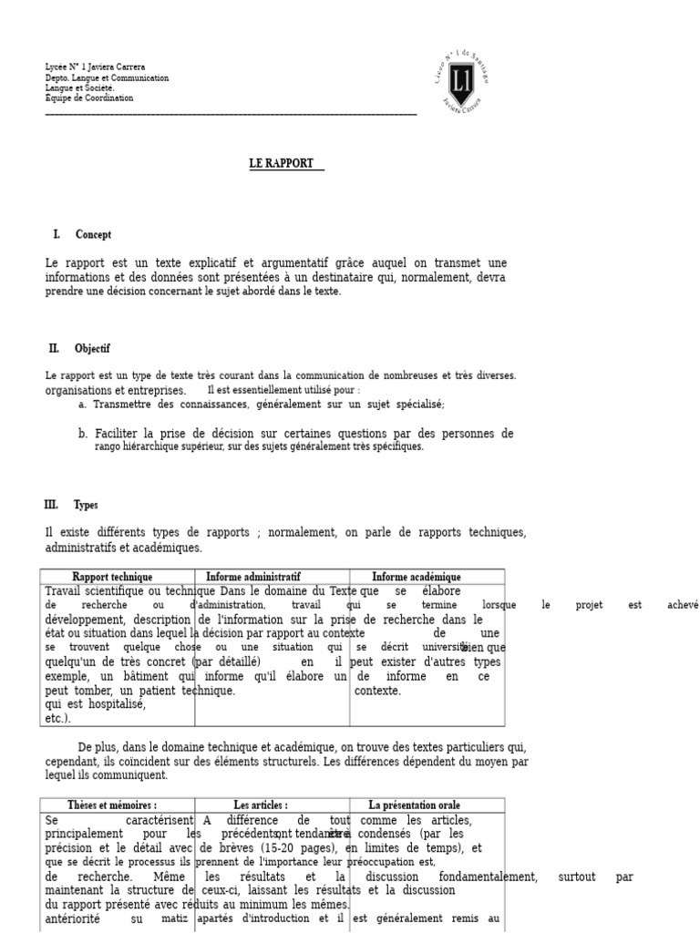 Guide sur la rédaction de rapports | PDF | Informations