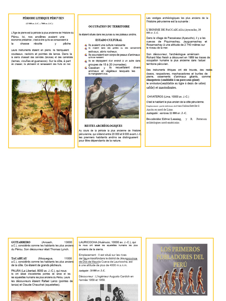 Période lithique au Pérou : premiers habitants | PDF | Pérou