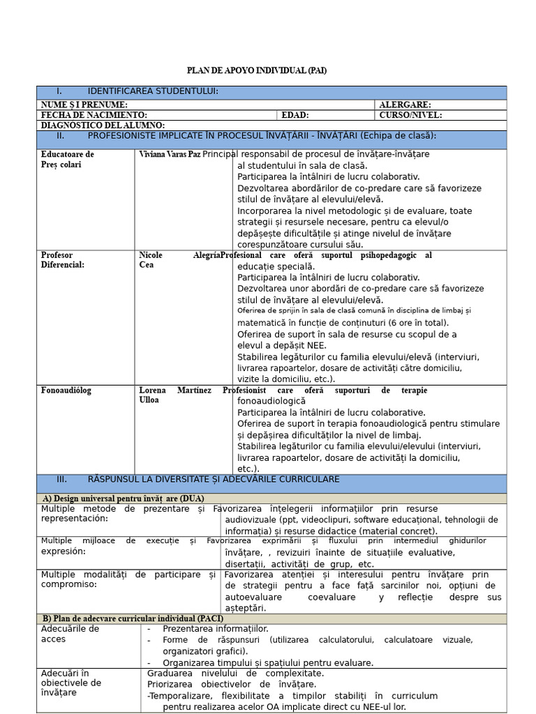 Exemplu Paci Complet | PDF