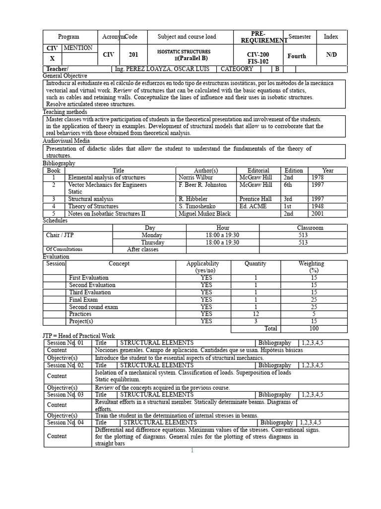 Isostatic Structures Course Overview | PDF | Stress (Mechanics) | Beam ...