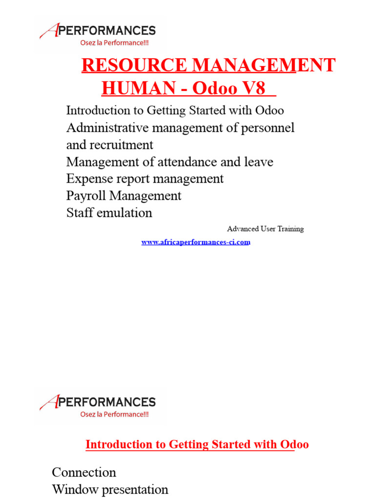 Odoo V8 Human Resource Management Guide | PDF | Paycheck | Human Resources