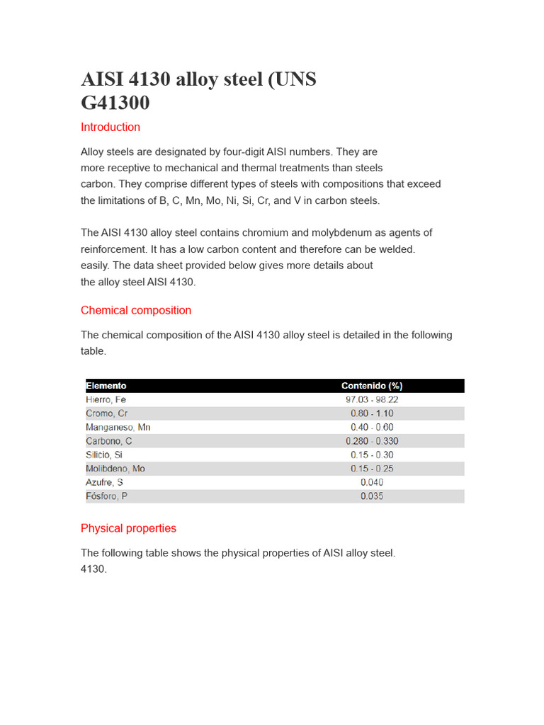 AISI 4130 Alloy Steel | PDF