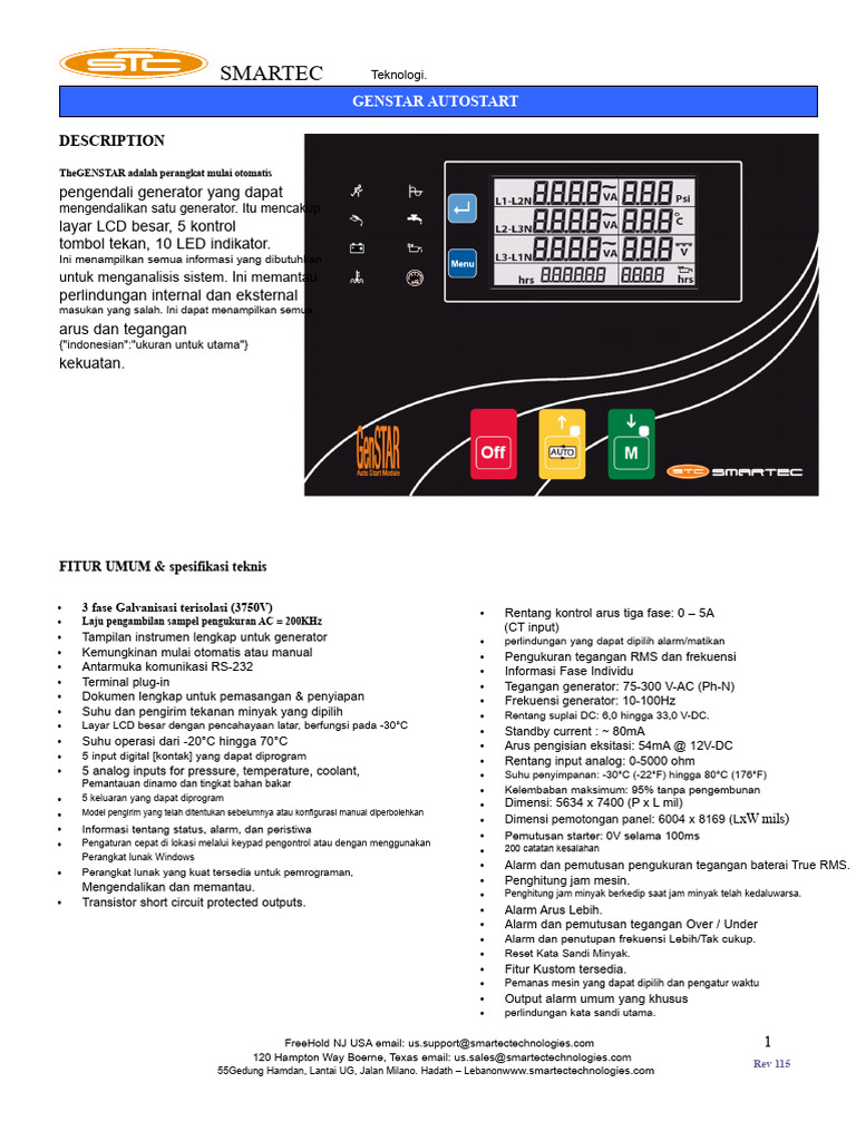 Kontrol Otomatis Generator Genstar | PDF