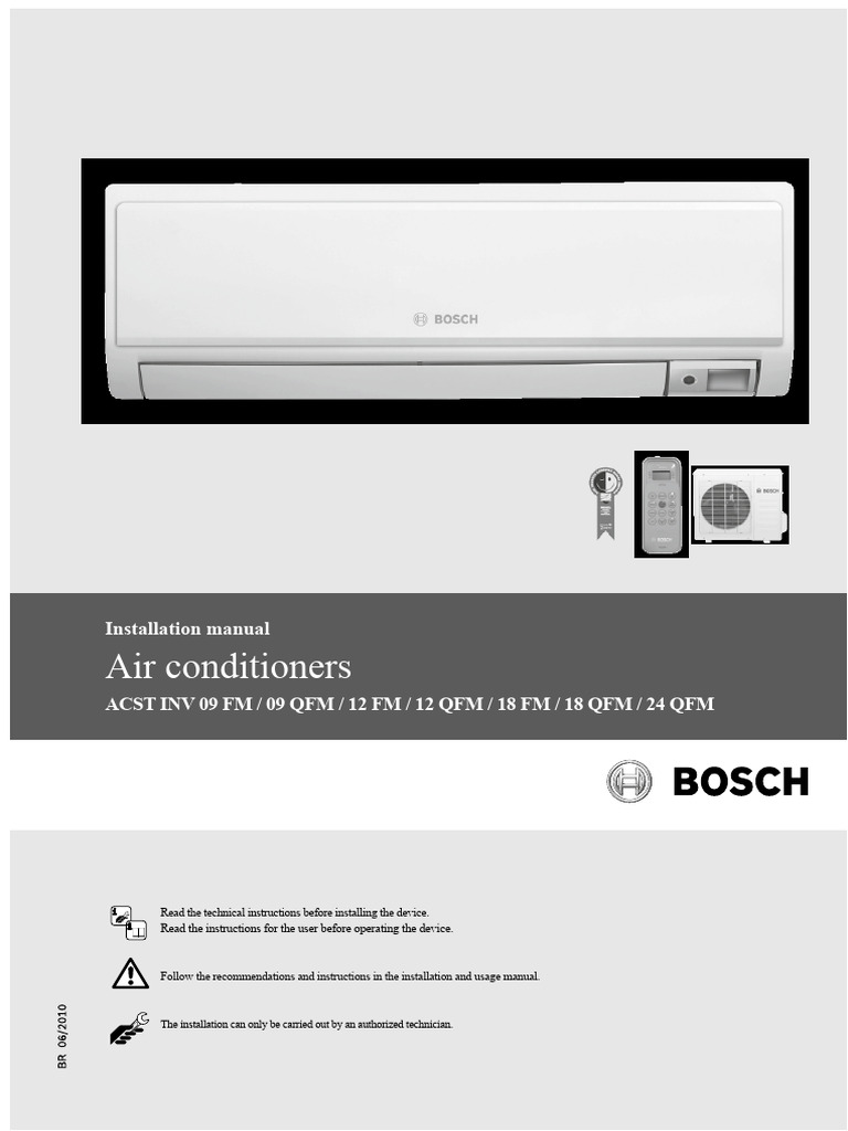Bosch Inverter ACST INV 09 FM | PDF | Air Conditioning | Safety