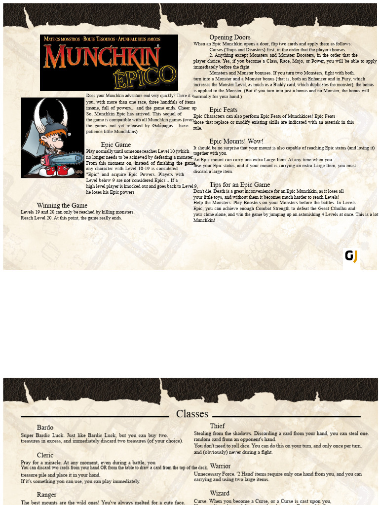 Munchkin Epic - Rules PDF | PDF