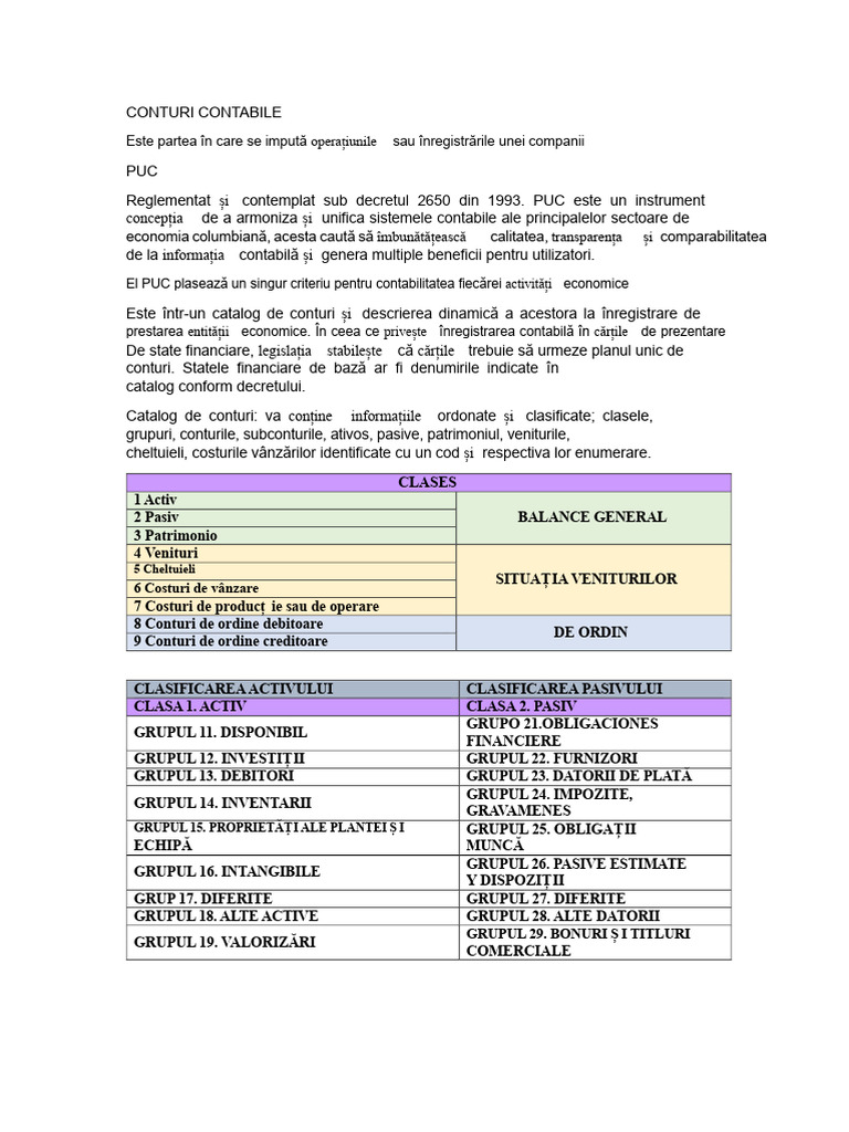 Conturi Contabile 1 | PDF