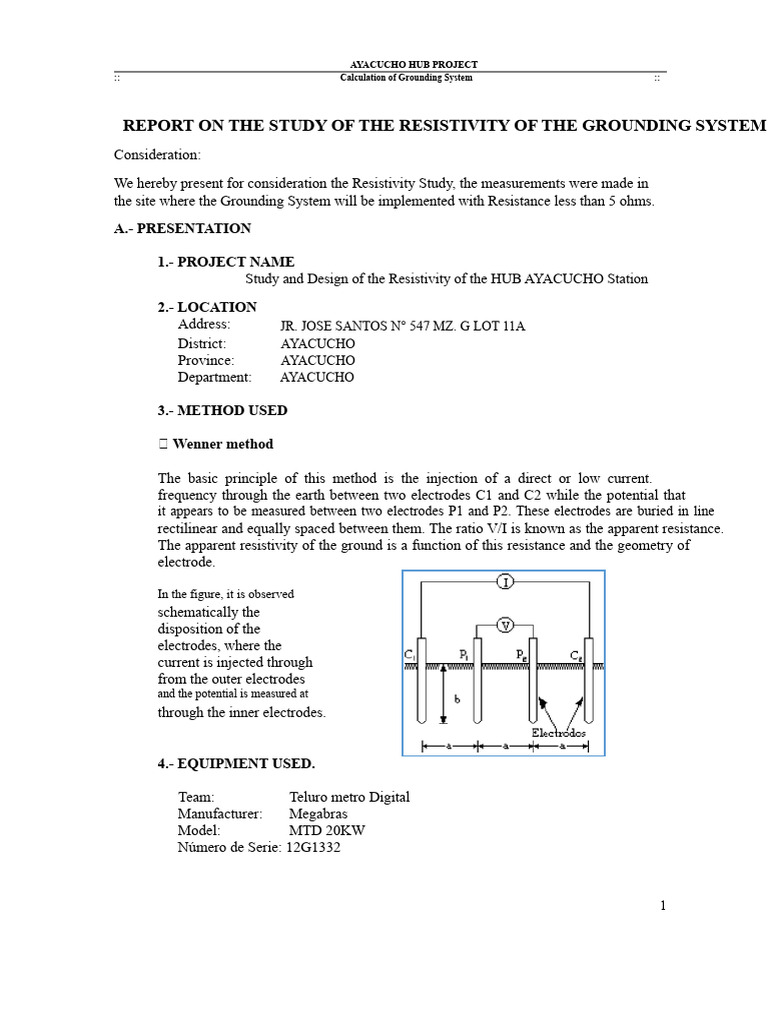 SPAT Resistivity Study Report | PDF | Electrical Resistivity And ...