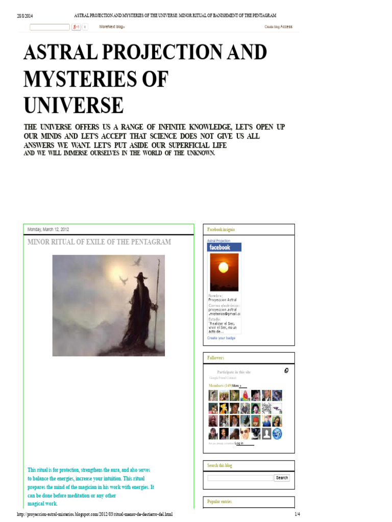 Astral Projection and Mysteries of The Universe - Minor Ritual of ...