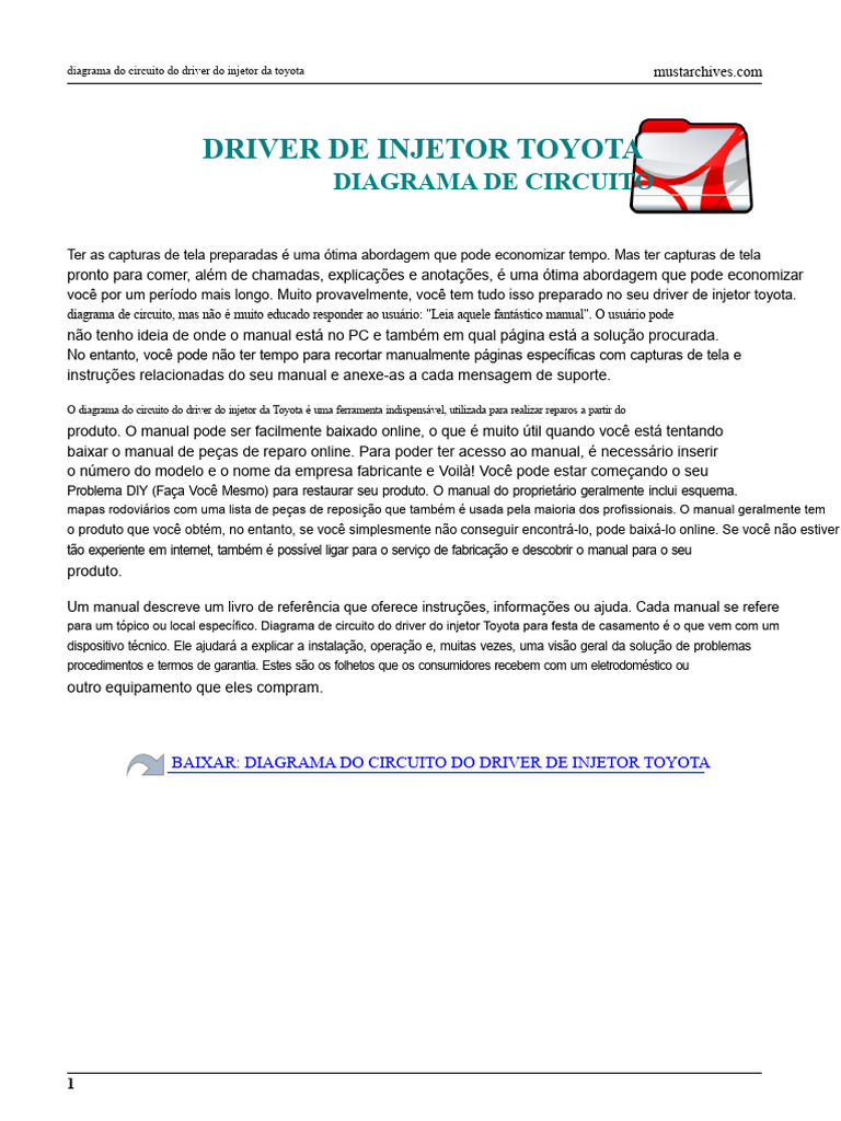 Diagrama Circuito Driver Injetor Toyota | PDF | Informática