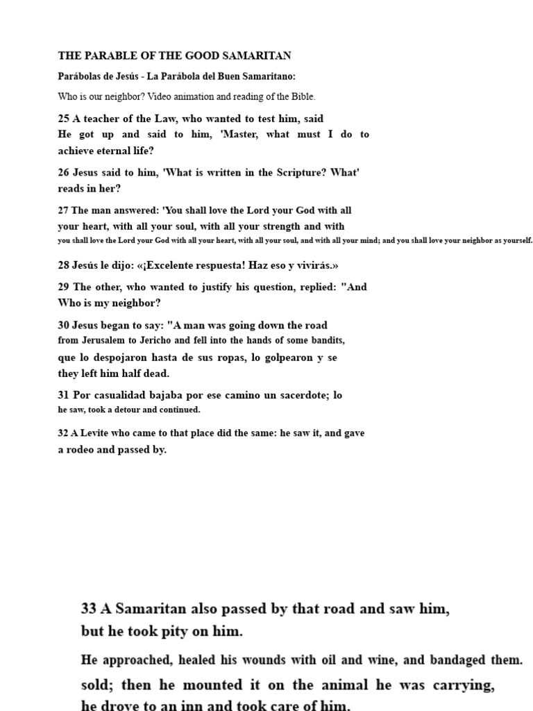 The Parable of The Good Samaritan | PDF