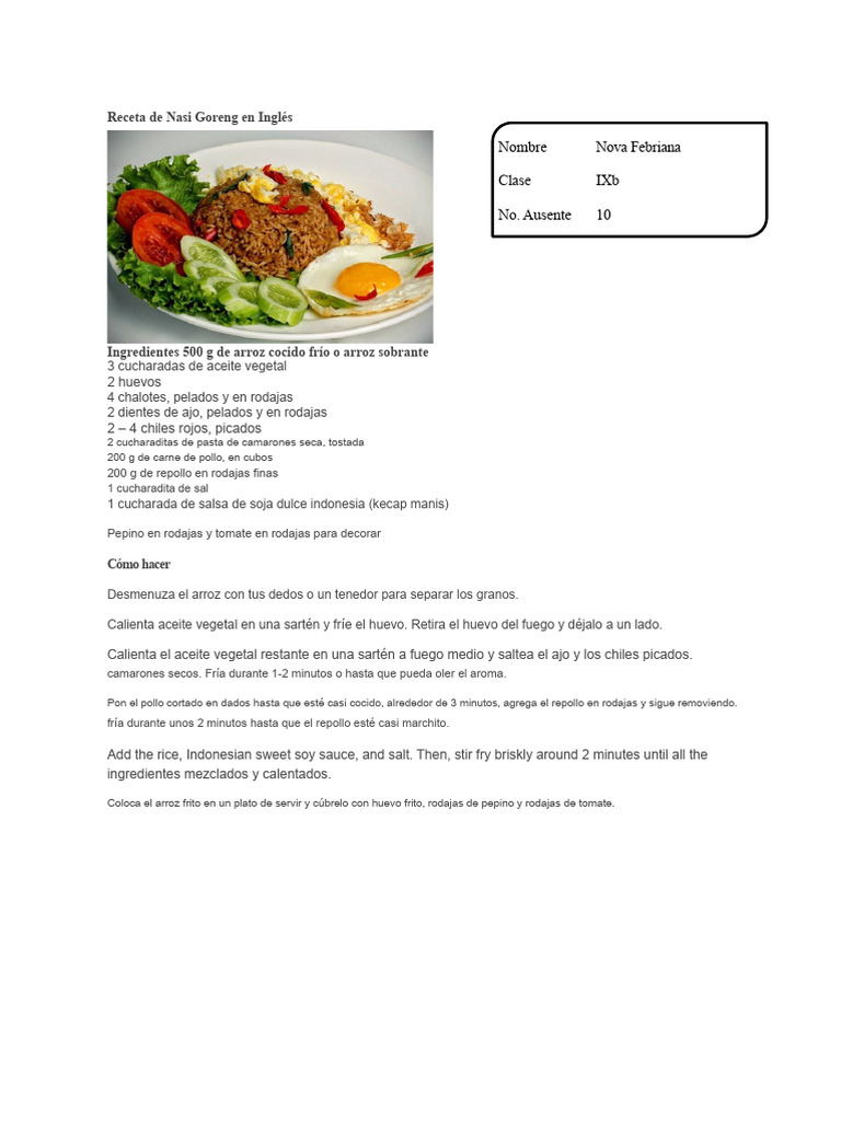 Fried Rice Recipe in English | PDF | Pasteles | Hamburguesas