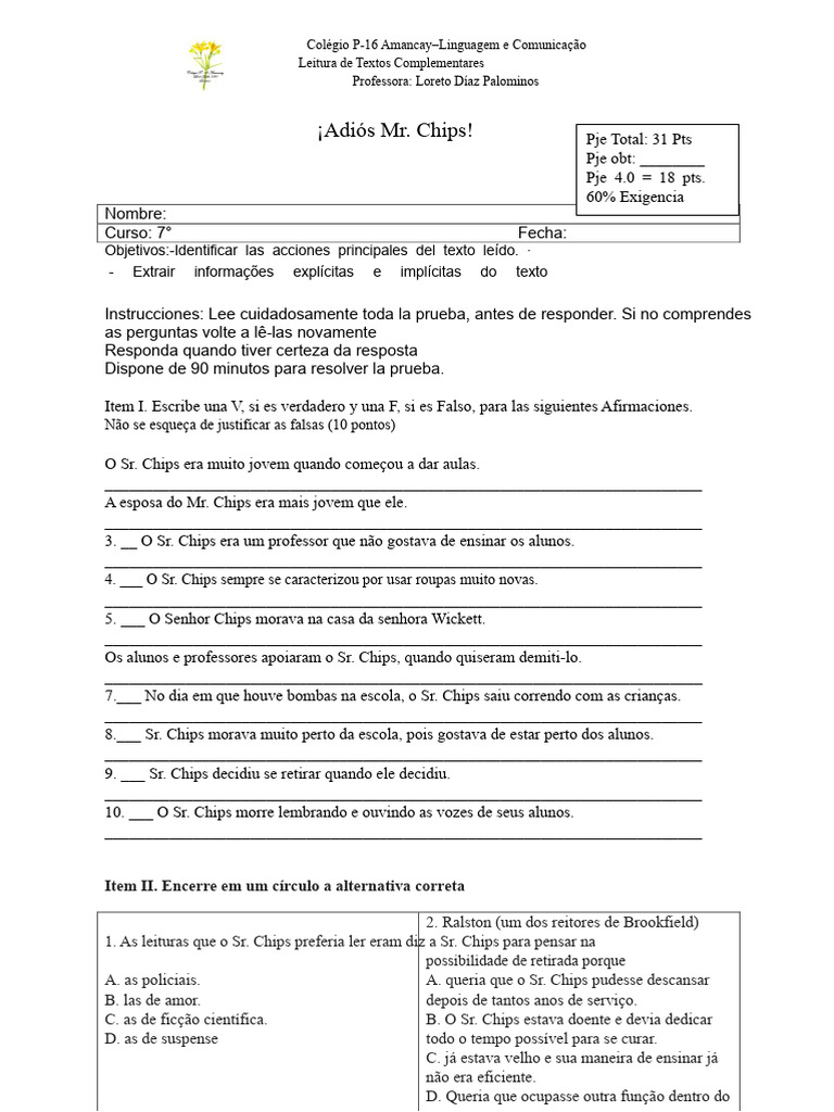 Adeus Mr. Chips | PDF
