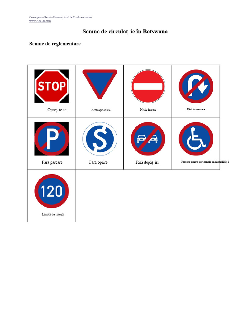 Semne de Trafic Rutier Din Botswana | PDF