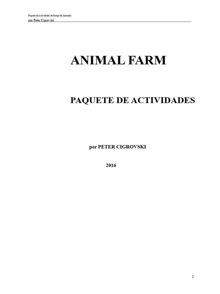 PAQUETE DE ACTIVIDADES DE GRANJA DE ANIMALES Za Objavo PDF | PDF ...