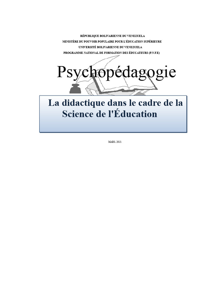 Didactique et Science de l'Éducation | PDF | Pédagogie | Enseignement