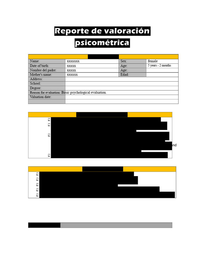 Child Psychological Evaluation Results | PDF | Perception ...