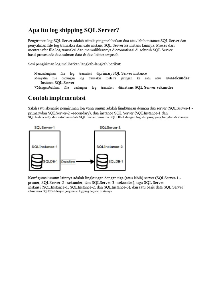 Panduan Log Shipping SQL Server | PDF