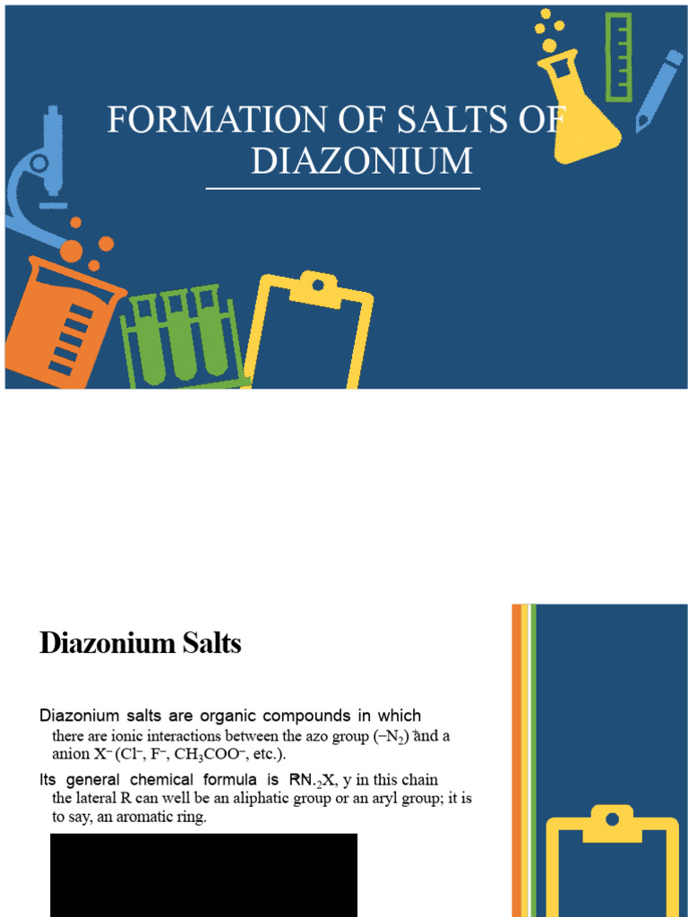 Formation of Diazonium Salts | PDF | Amine | Chemistry