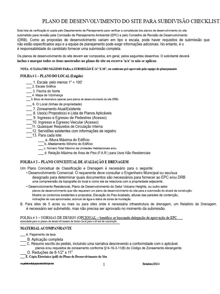 Checklist para Planos de Desenvolvimento de Site | PDF