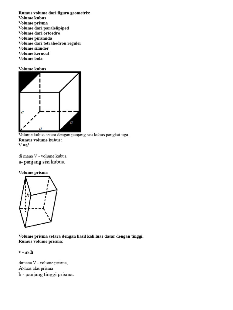 Rumus Volume Bangun Geometri | PDF