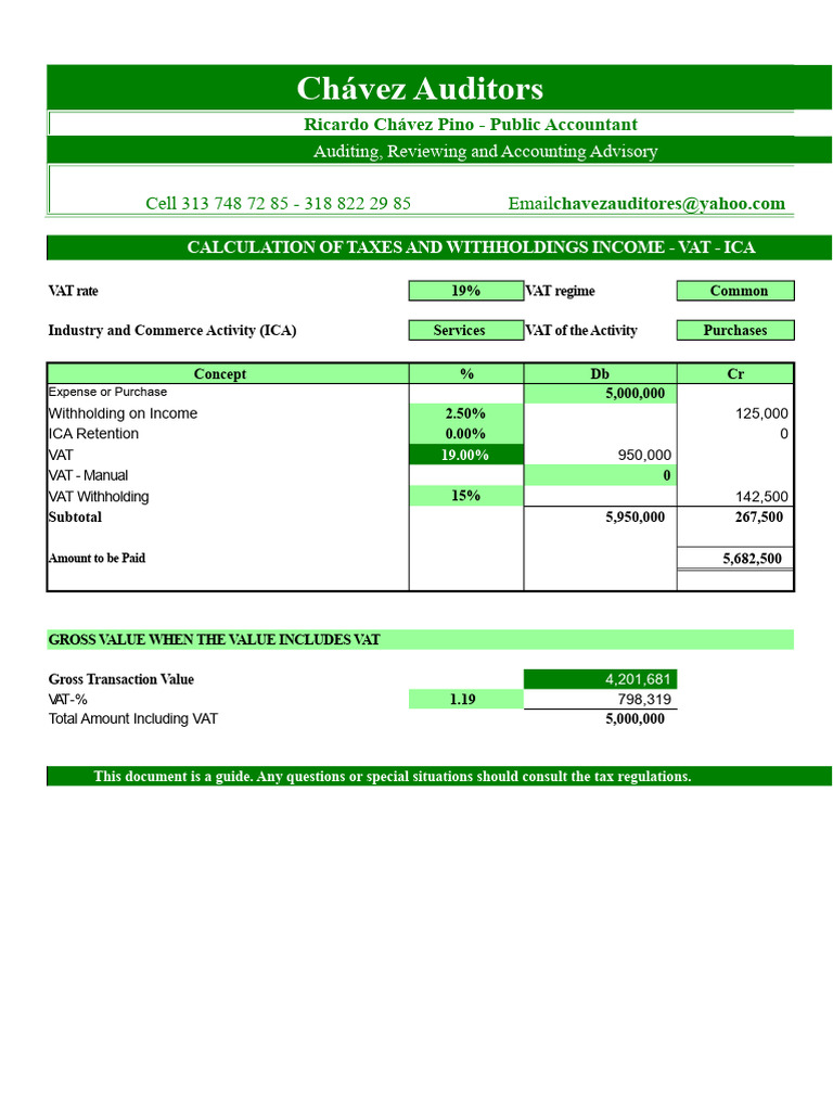 Tax Calculation Guide for Auditors | PDF | Agriculture | Textiles