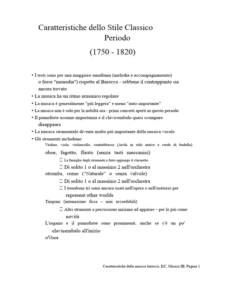 Caratteristiche Del Periodo Classico | PDF