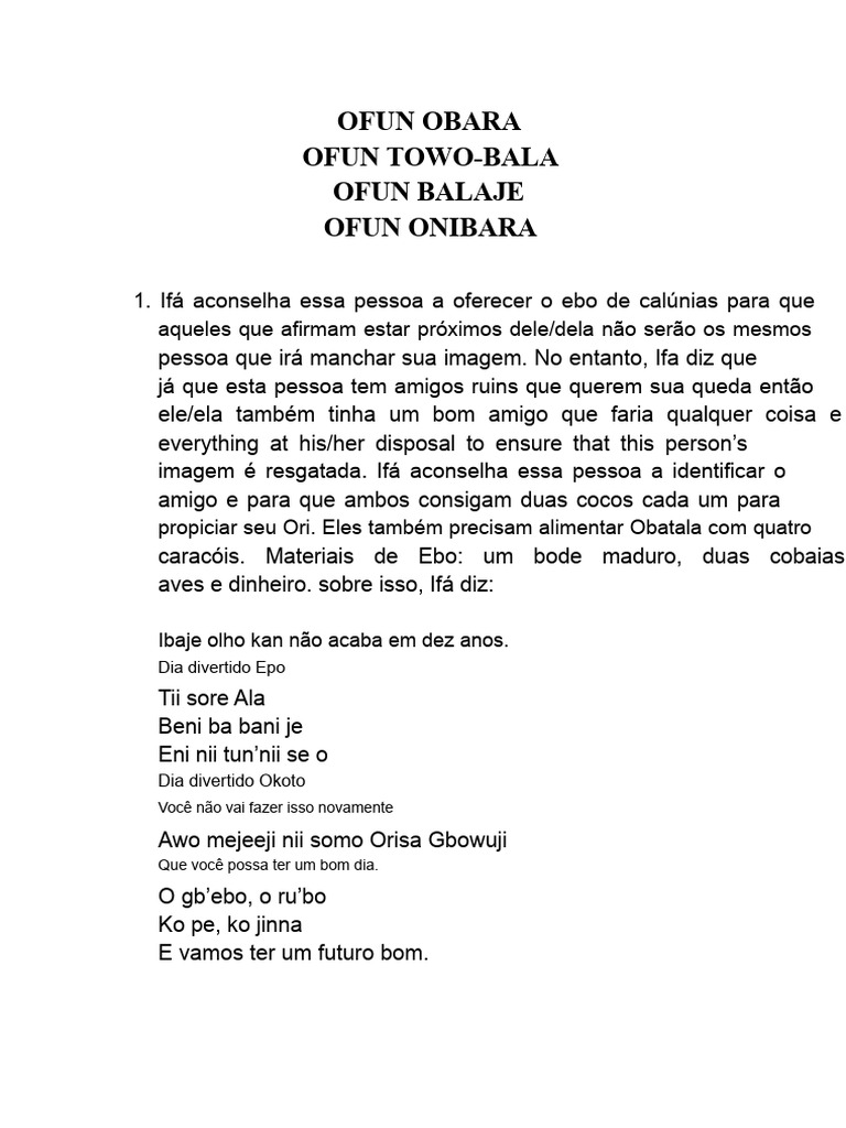 8 Ofun Obara Inglês | PDF | Dinheiro