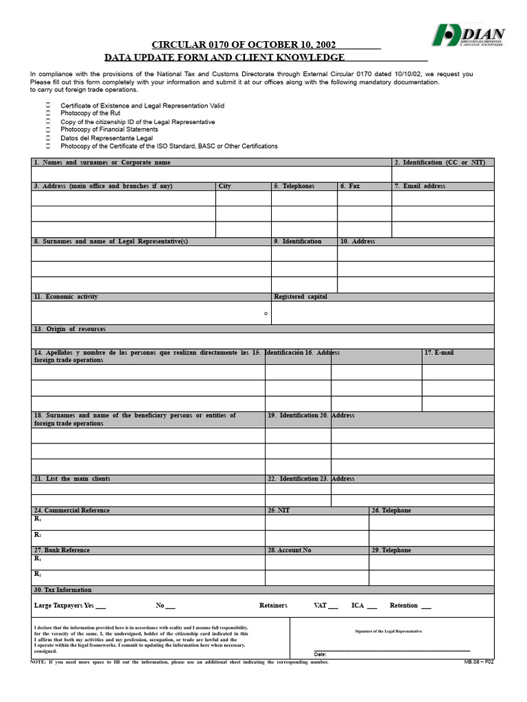 Circular 0170 DIAN Format | PDF | Identity Document | Taxes