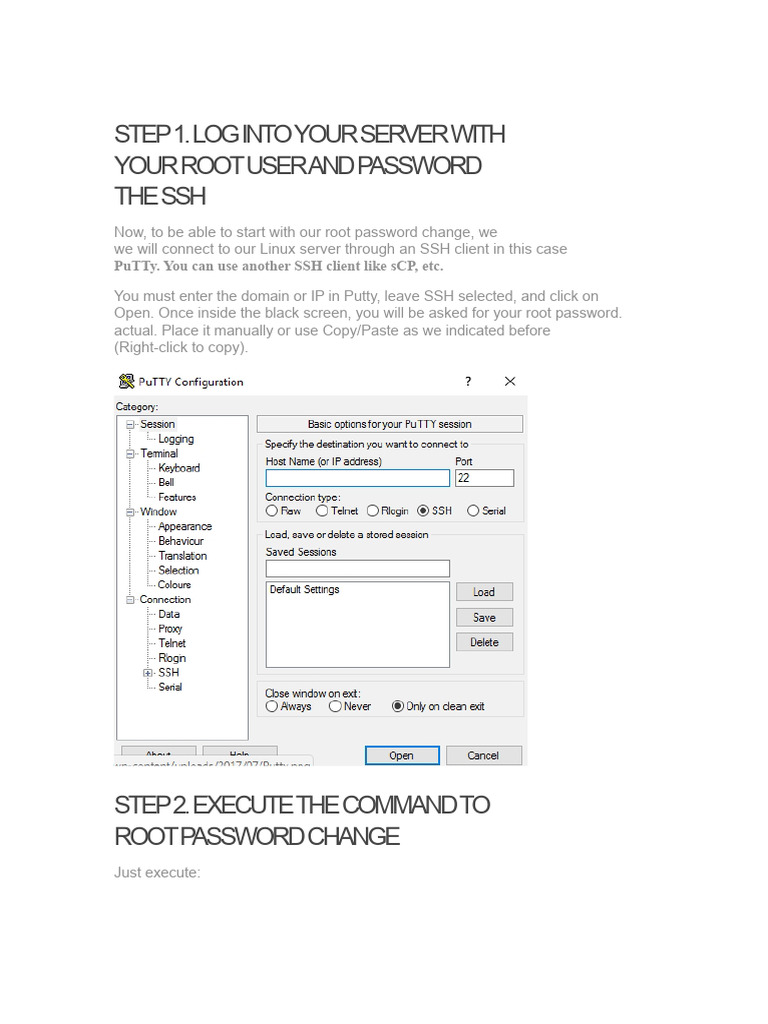 Change Linux Root Password via SSH | PDF