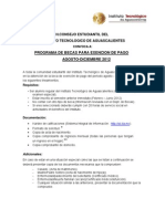 Convocatoria Becas  Exención de Pago  Agosto - Diciembre 2012