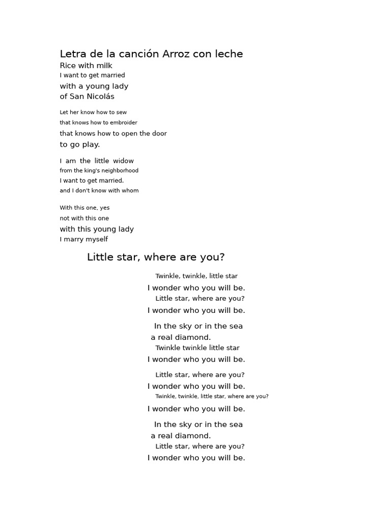 Lyrics of The Song Rice With Milk | PDF