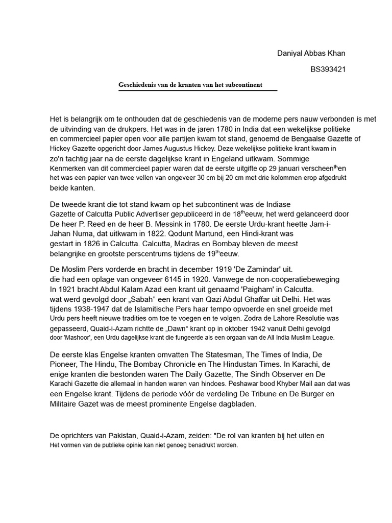 Geschiedenis Van de Kranten in Het Subcontinent | PDF