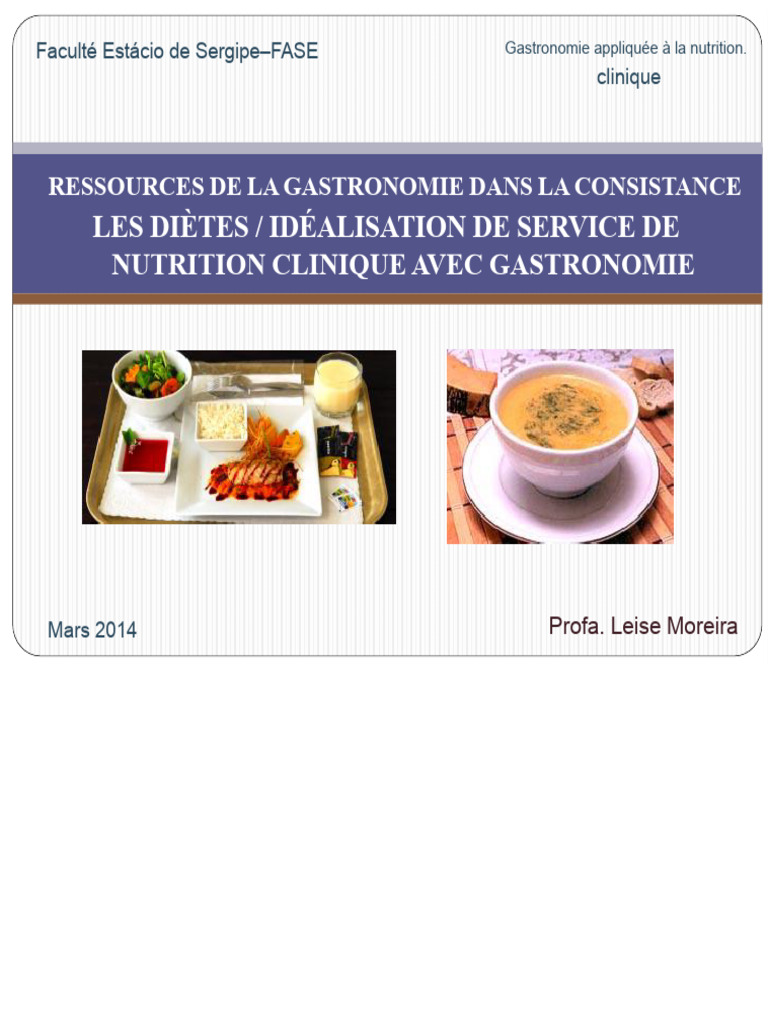 Nutrition Clinique et Consistance des Régimes | PDF | Soupe | Nourritures