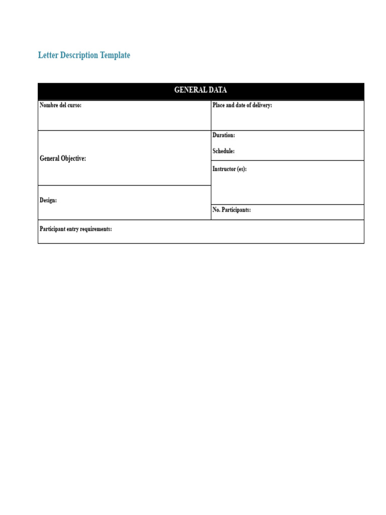 Course Letter Description Template | PDF
