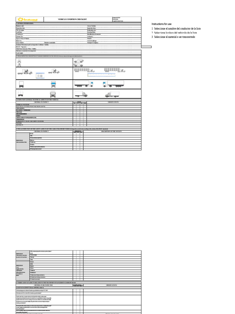 Vehicle Condition Inspection Checklist | PDF | Trailer (Vehicle) | Vehicles