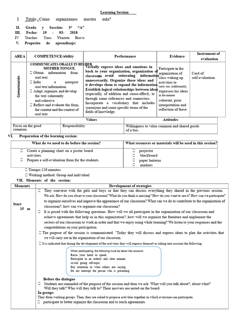 SESSION of COM 4 How We Organize Our Classroom 4 | PDF | Classroom ...