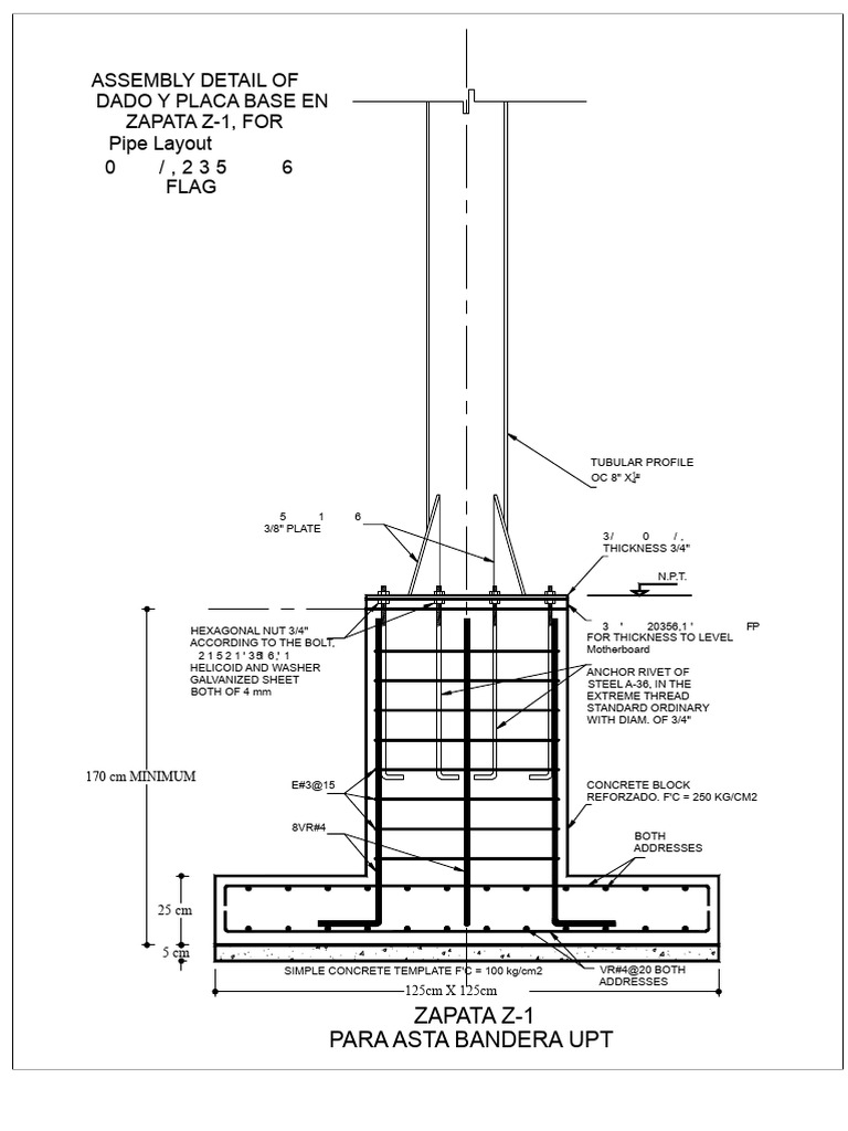Details Foundation Flagpole Model 1 PDF | PDF
