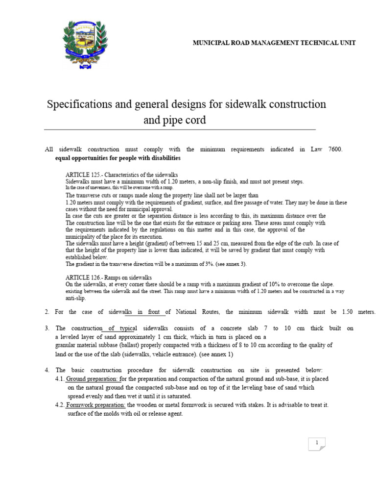 Sidewalk Curb and Drain | PDF | Concrete | Road