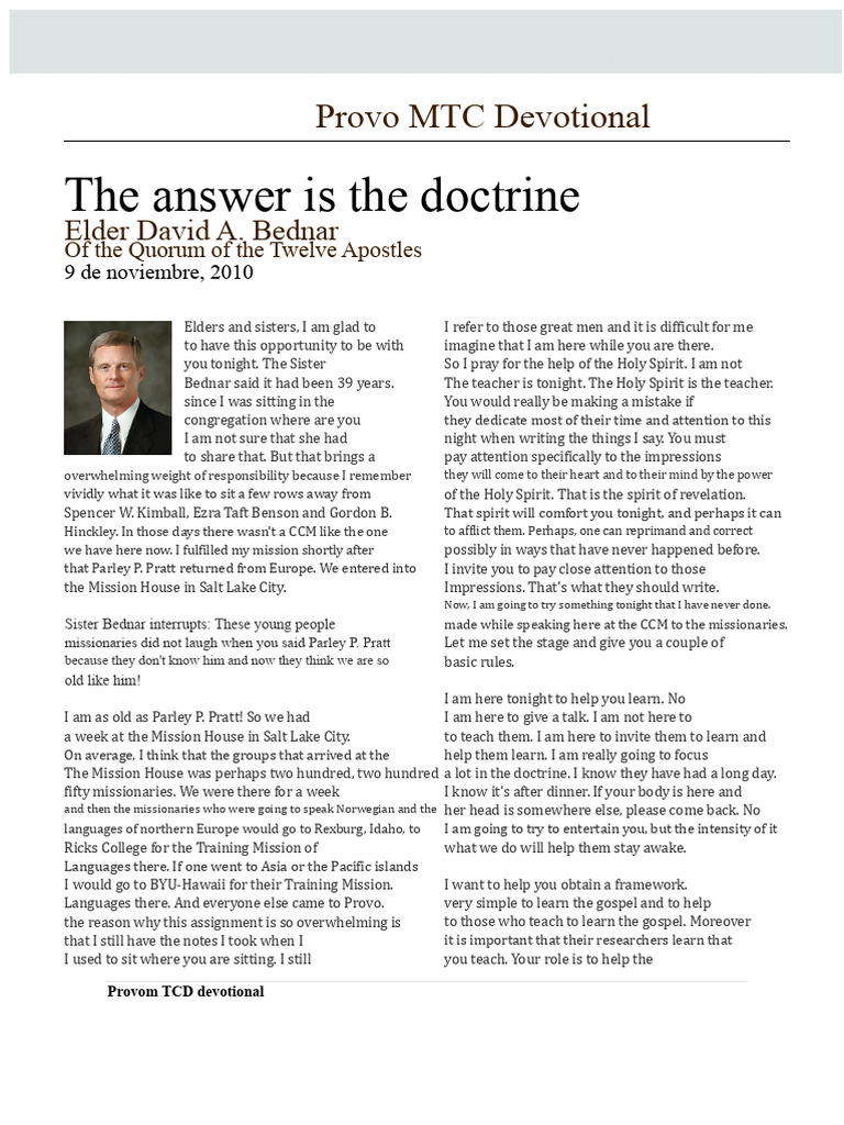 Understanding Doctrine in Missionary Work | PDF | Mormonism And ...