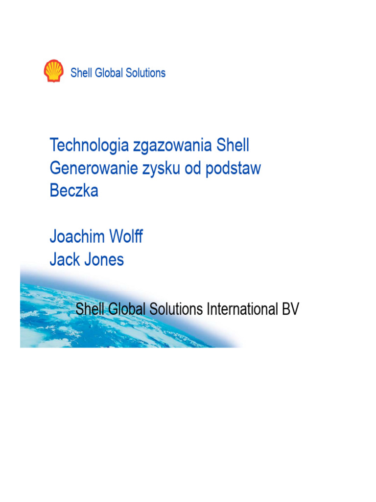 Technologia Gazifikacji Shell | PDF