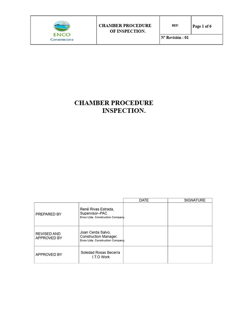 Inspection Chamber Procedure Guide | PDF | Concrete