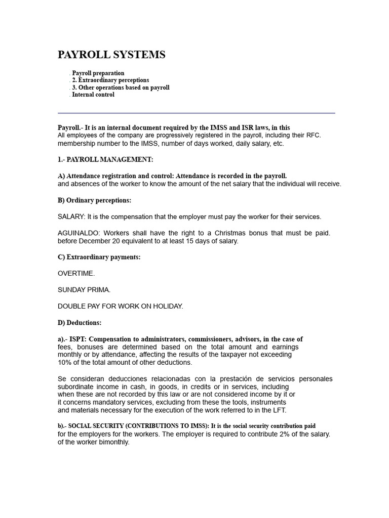 Payment Systems For Personnel | PDF | Payroll | Social Security (United ...