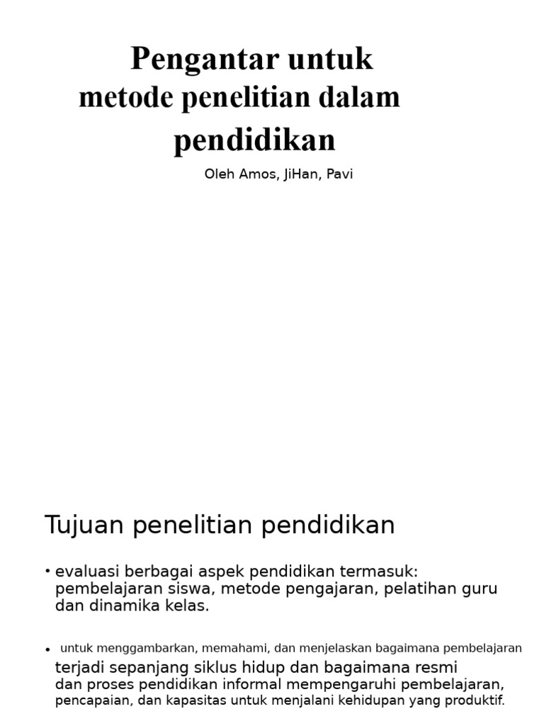 Metode Penelitian dalam Pendidikan | PDF