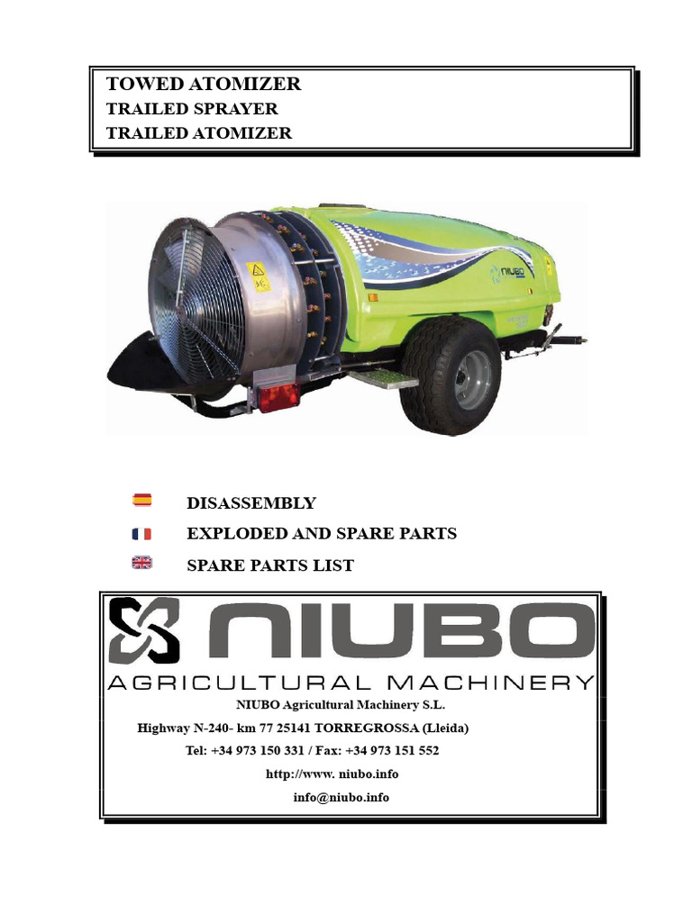 Towed Atomizer Spare Parts Manual | PDF | Valve | Sink