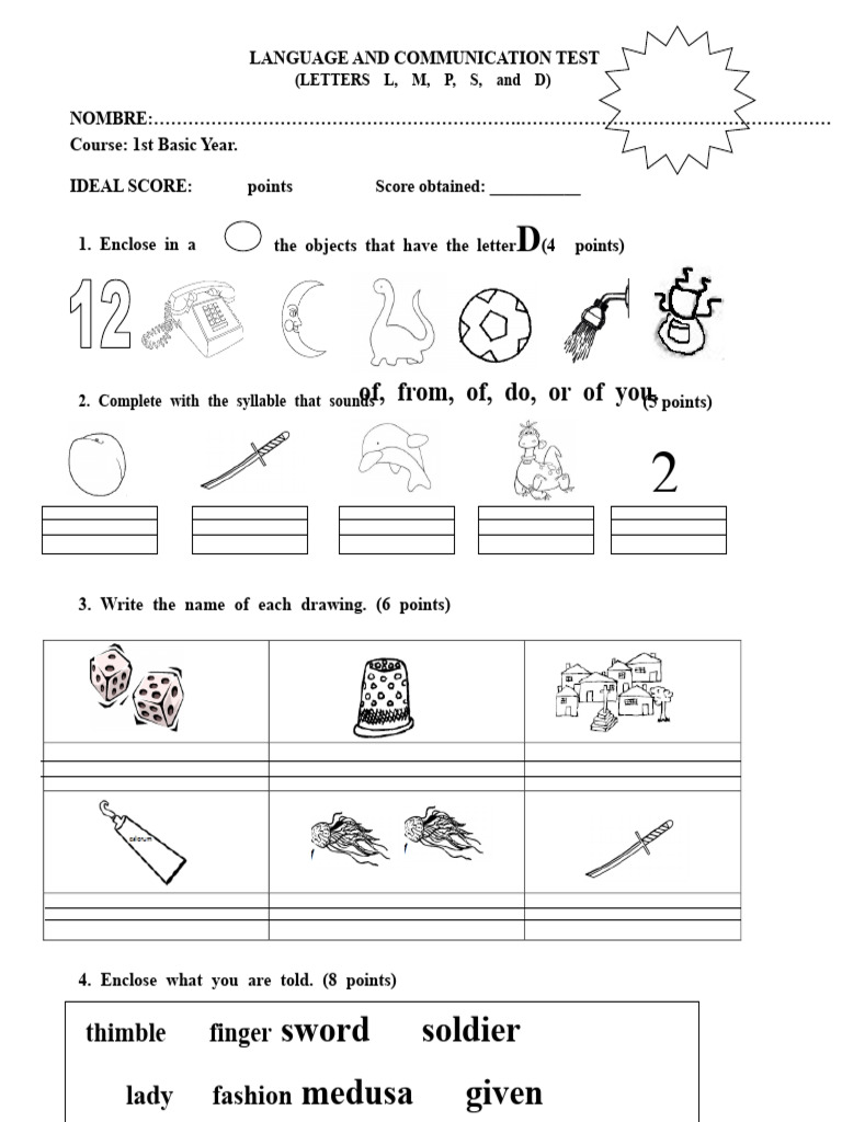 Language and Communication Test | PDF
