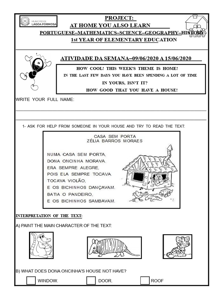 Home Learning Activities for 1st Grade | PDF