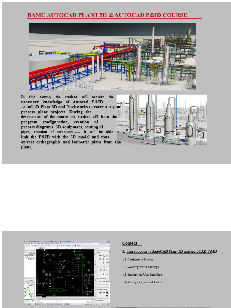 AutoCAD Plant 3D & P&ID Training Course | PDF | 3 D Computer Graphics |  Auto Cad